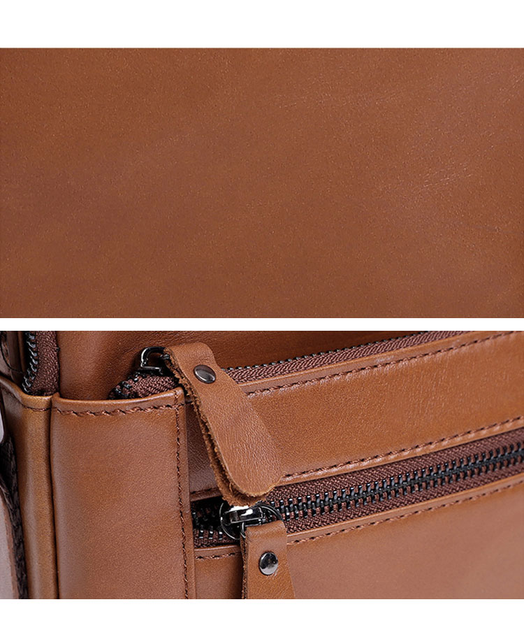 Whatna 牛革 ショルダーバッグ メンズ 2way 斜め掛け 手提げバッグ ポシェットポ 縦型 ipad Mini収納可小さめ メッセンジャーバッグ 通学 通勤バッグ 肩掛けバッグ 自転車かばん プレゼント男性ブラウン 6502-7