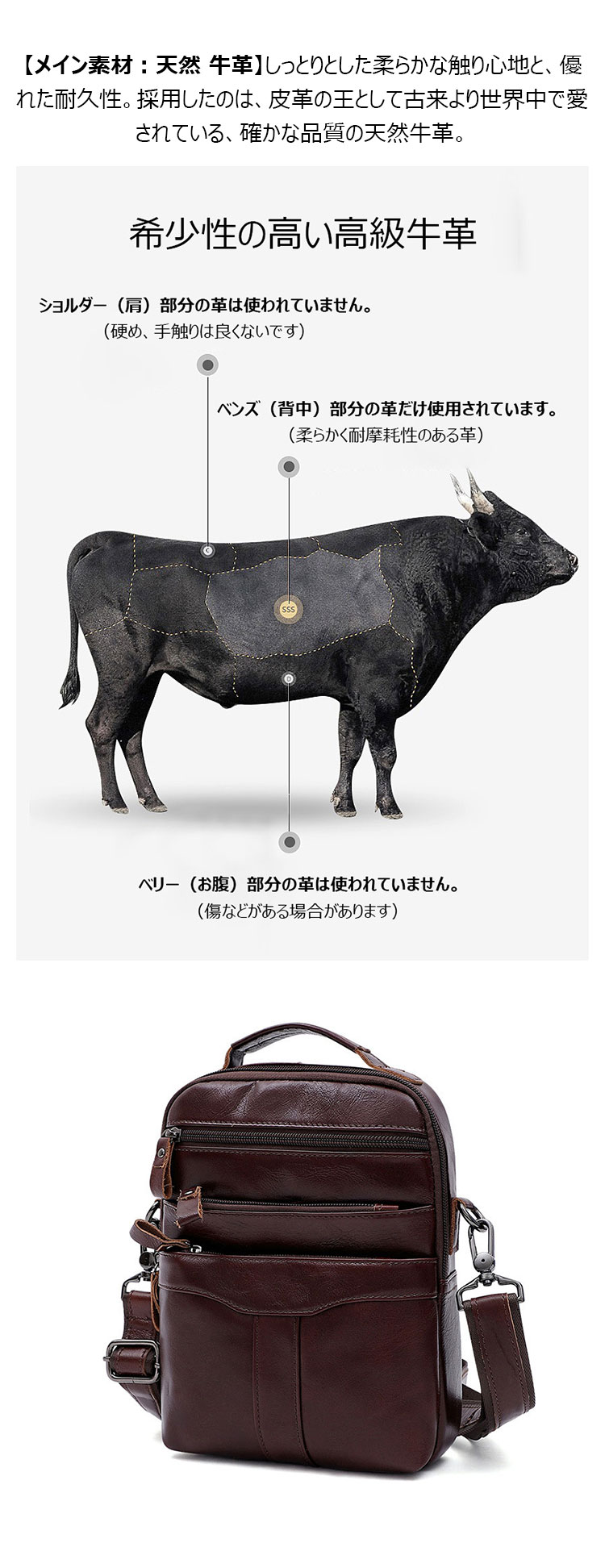 Whatna 牛革 ショルダーバッグ メンズ 2way 斜め掛け 手提げバッグ ポシェットポ 縦型 ipad Mini収納可小さめ メッセンジャーバッグ 通学 通勤バッグ 肩掛けバッグ 自転車かばん プレゼント男性ブラウン 6508-5