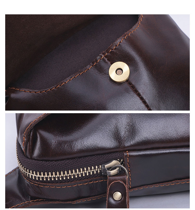 Whatna 牛革 斜めがけ ボディバッグ ワンショルダー メンズ 本 革 厚手  レザー カード4枚収納 ブラウン 6499-7