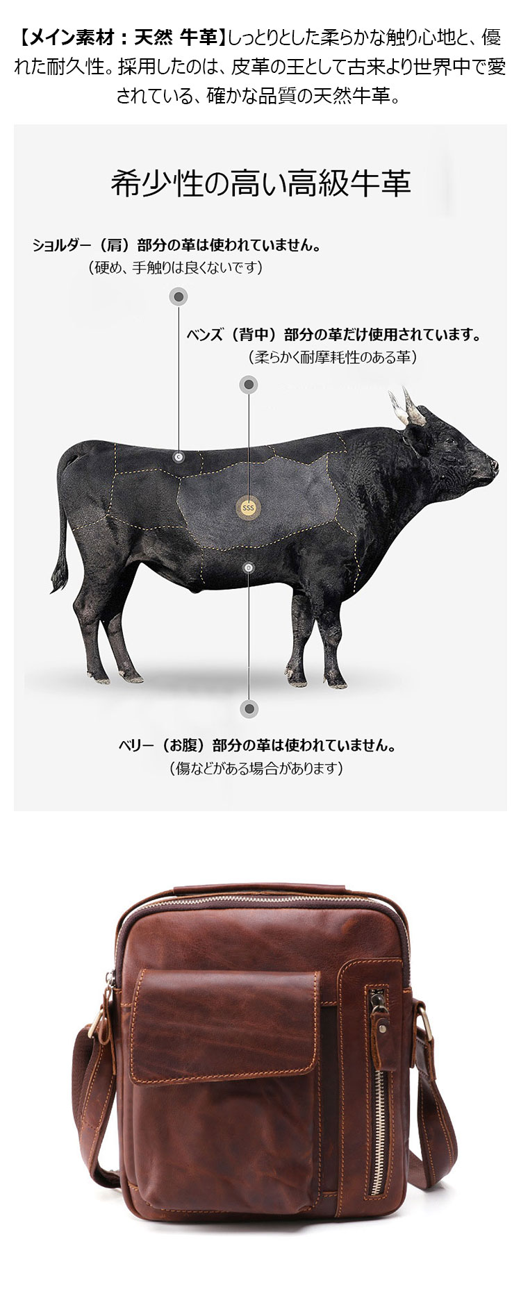 Whatna 牛革 ショルダーバッグ メンズ 2way 斜め掛け 手提げバッグ ポシェットポ 縦型 ipad Mini収納可小さめ メッセンジャーバッグ 通学 通勤バッグ 肩掛けバッグ 自転車かばん プレゼント男性ブラウン 6435-8