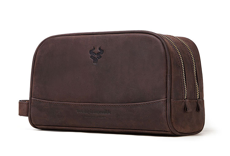 Whatna 2way 牛革 ミニセカンドバッグ メンズ クラッチ バッグ 天 然 厚手 本革 レザー 2室仕切 ダブルファスナー カジュアル フォーマル 冠婚葬祭 結婚式 バッグ紳士用 男性用黒 ブラウン MH575-2