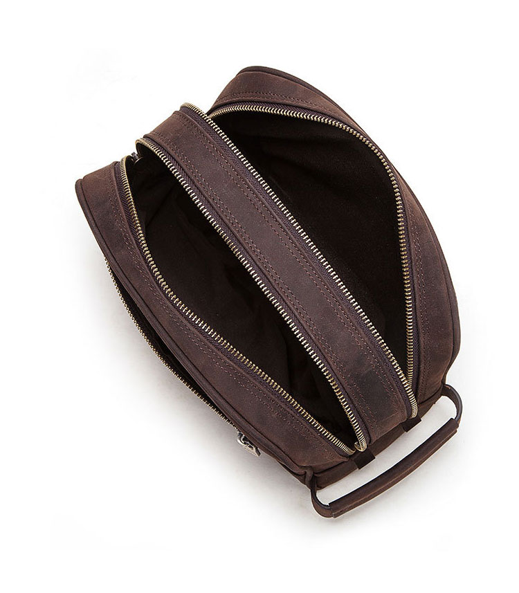 Whatna 2way 牛革 ミニセカンドバッグ メンズ クラッチ バッグ 天 然 厚手 本革 レザー 2室仕切 ダブルファスナー カジュアル フォーマル 冠婚葬祭 結婚式 バッグ紳士用 男性用黒 ブラウン MH575-6