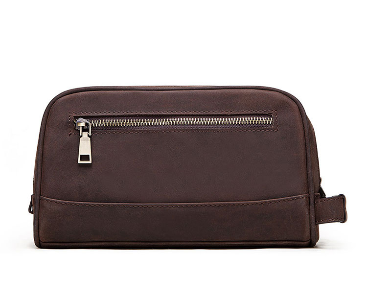 Whatna 2way 牛革 ミニセカンドバッグ メンズ クラッチ バッグ 天 然 厚手 本革 レザー 2室仕切 ダブルファスナー カジュアル フォーマル 冠婚葬祭 結婚式 バッグ紳士用 男性用黒 ブラウン MH575-3