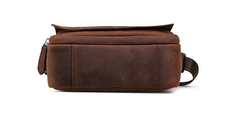 Whatna 牛革 ショルダーバッグ メンズ 2way 斜め掛け 手提げバッグ ポシェットポ 縦型 ipad Mini収納可小さめ メッセンジャーバッグ 通学 通勤バッグ 肩掛けバッグ 自転車かばん プレゼント男性ブラウン 0190-4