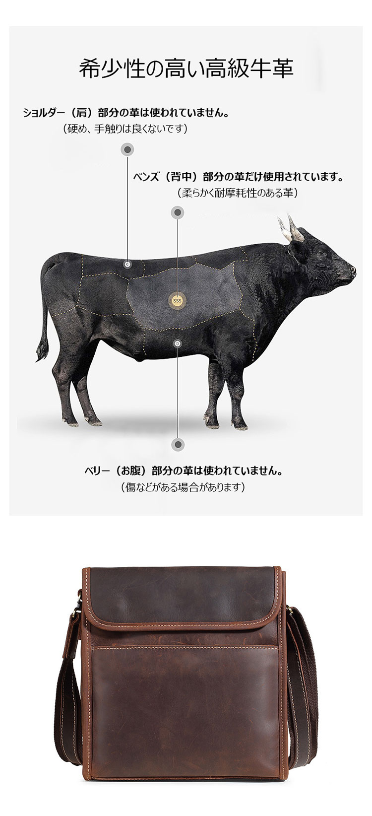 Whatna 天然牛革 ショルダーバッグ メンズ メッセンジャーバッグ小さめ ビジネスバッグ ipad10.5収納可縦型 本革 通勤 通学 斜めがけバッグ オシャレ な シンプル な 軽量 実用 自転車 かばん男性用 ブラウン 黒（8085）-9