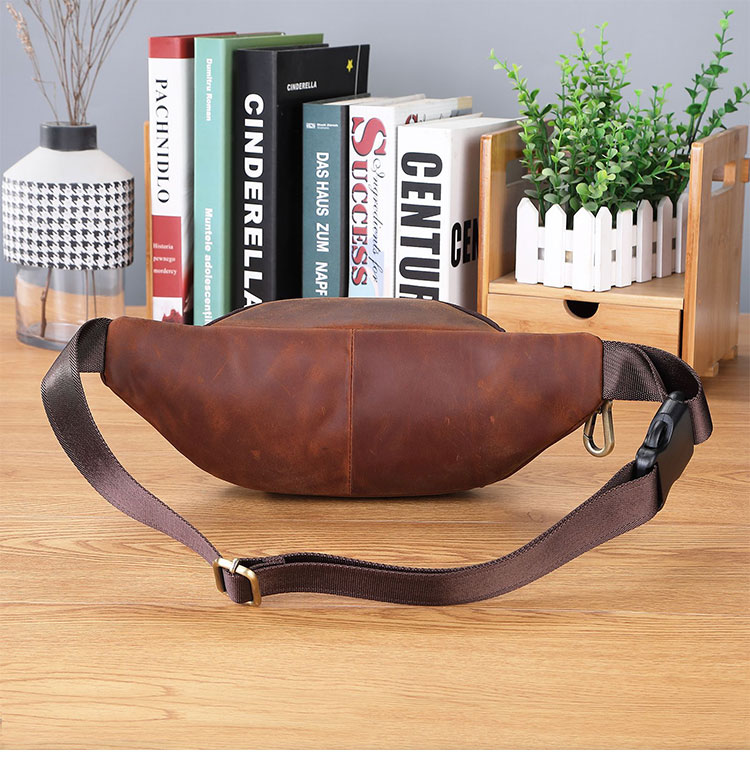 Whatna 3way 天然牛革 ボディバッグ・ワンショルダーバッグ メンズ ウエストポーチ  本 革 厚手 レザー  斜め掛けバッグ スポーツバッグ 自転車 カジュアル 遠足 旅行 通勤 通学 ブラウン(A012)-4