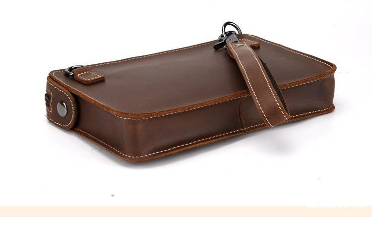 Whatna 2way 天然 牛革 ミニセカンドバッグ メンズ バッグ 小さ [クラッチ ショルダー 肩掛け 結婚式 バッグ]  厚手 本革 レザー ビジネス カジュアル フォーマル 冠婚葬祭 バッグ紳士用 男性用ブラウン hs-1777-5