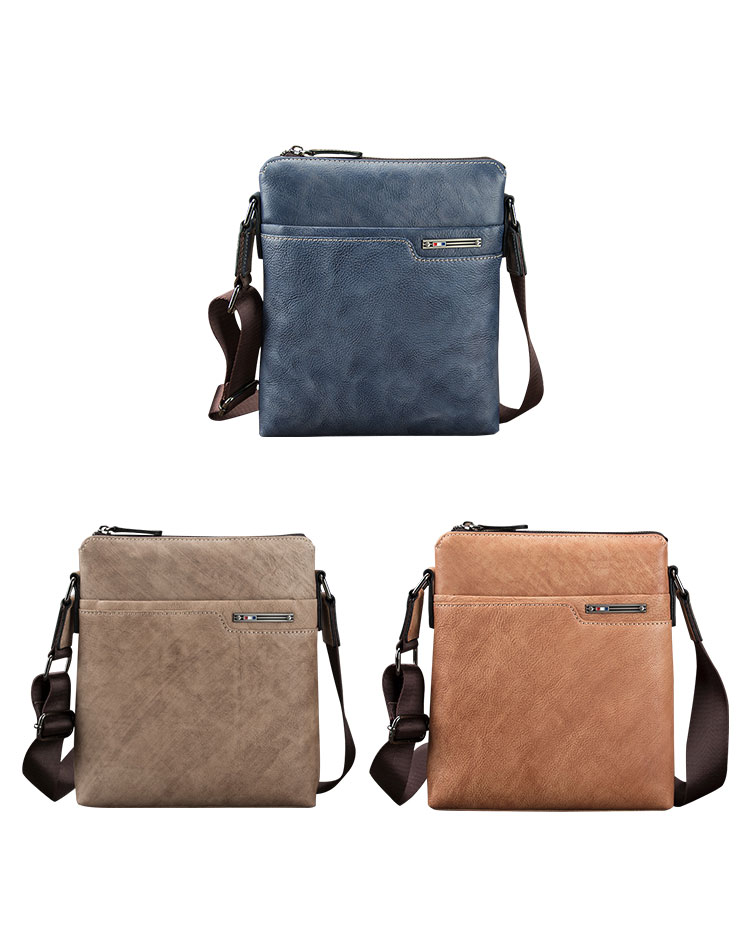 Whatna 天然牛革 ショルダーバッグ メンズ メッセンジャーバッグ小さめ ビジネスバッグ ipad10.5収納可縦型 本革 通勤 通学 斜めがけバッグ オシャレ な シンプル な 軽量 実用 自転車 かばん男性用 ブラウン（4415）-1