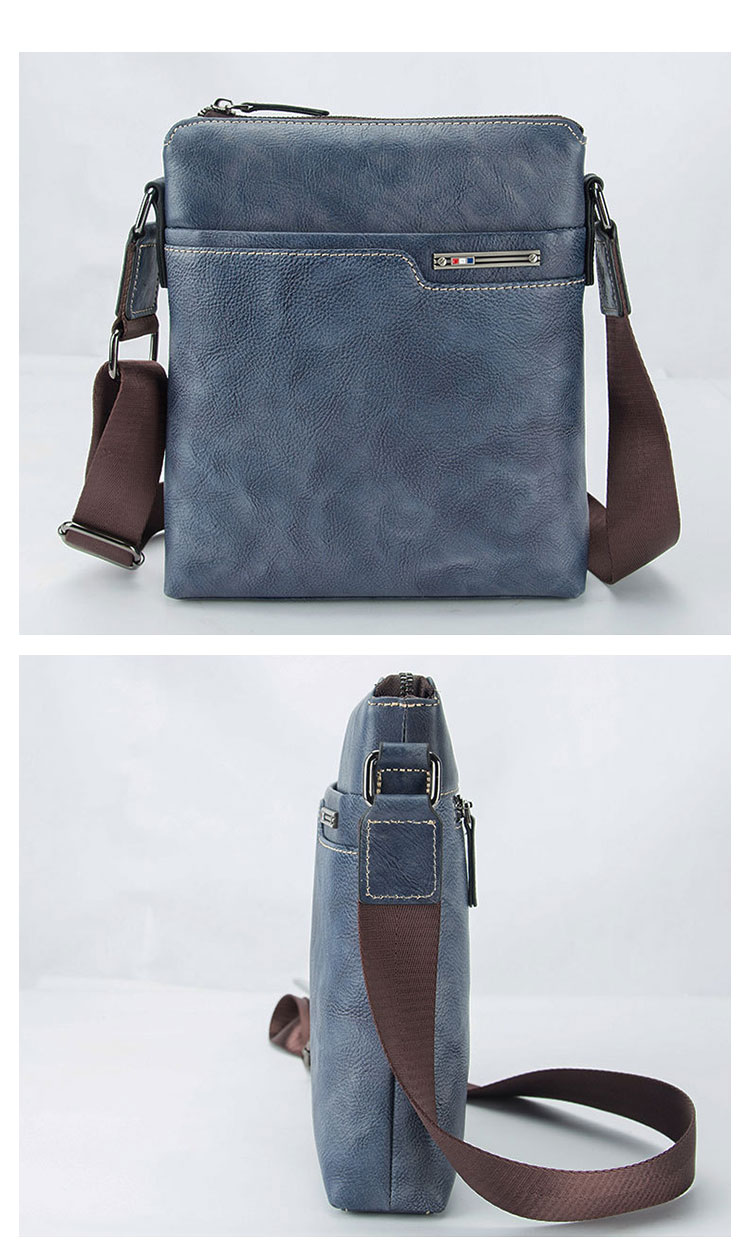 Whatna 天然牛革 ショルダーバッグ メンズ メッセンジャーバッグ小さめ ビジネスバッグ ipad10.5収納可縦型 本革 通勤 通学 斜めがけバッグ オシャレ な シンプル な 軽量 実用 自転車 かばん男性用 ブラウン（4415）-2