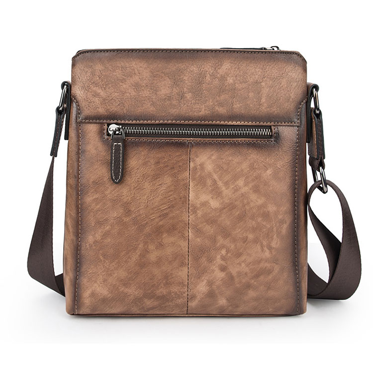 Whatna 天然牛革 ショルダーバッグ メンズ メッセンジャーバッグ小さめ ビジネスバッグ ipad10.5収納可縦型 本革 通勤 通学 斜めがけバッグ オシャレ な シンプル な 軽量 実用 自転車 かばん男性用 ブラウン（4462）-4