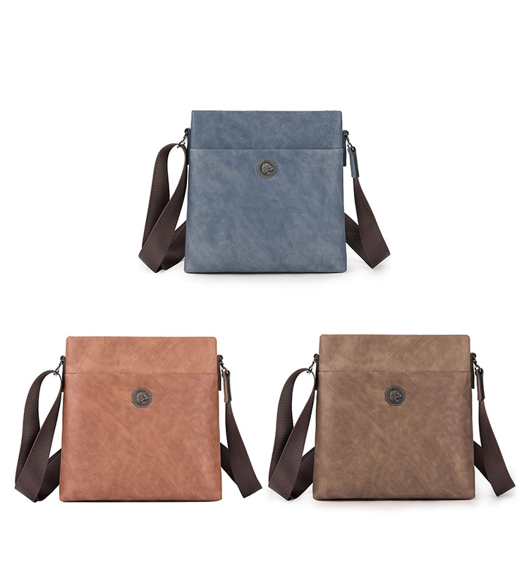 Whatna 天然牛革 ショルダーバッグ メンズ メッセンジャーバッグ小さめ ビジネスバッグ ipad10.5収納可縦型 本革 通勤 通学 斜めがけバッグ オシャレ な シンプル な 軽量 実用 自転車 かばん男性用 ブラウン(4418)-1