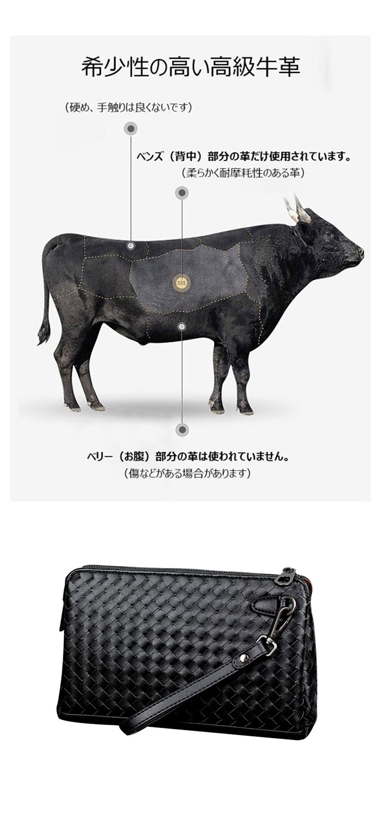 人気の Whatna 牛革 手作り編み込み セカンドバッグ メンズ バッグ バッグ