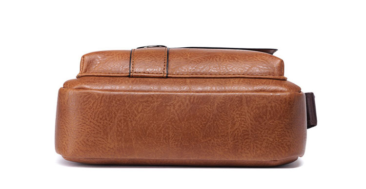 Whatnaショルダーバッグ メンズ 2way 斜め掛け 手提げ 厚手 皮革 レザー ipadmini収納可 縦型 小さめ メッセンジャーバッグ 通学 通勤バッグ 軽量 実用 自転車かばん プレゼント男性 黒 ブラウン（8642）-5