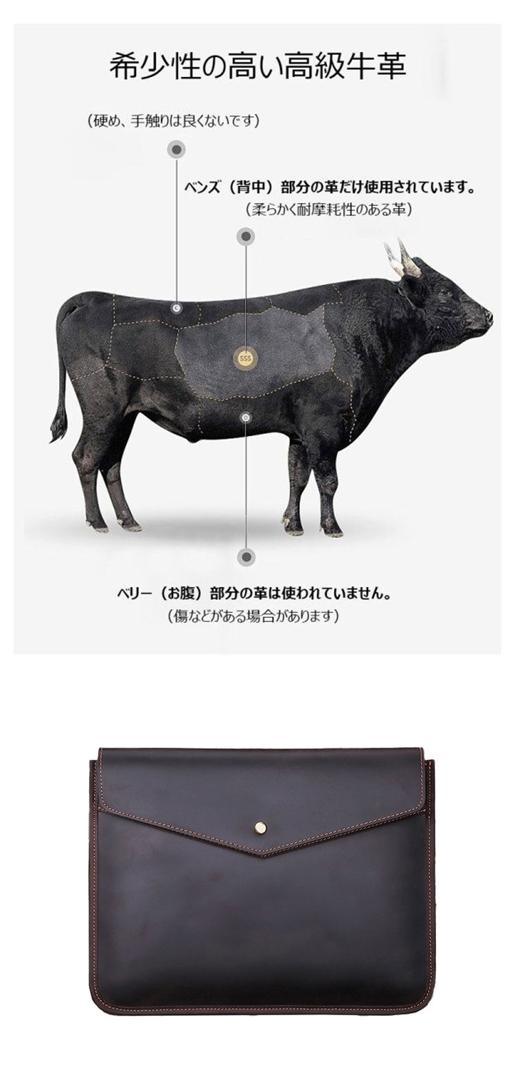 Whatna 天 然 牛革 セカンドバッグ メンズ クラッチ バッグ ファイルバッグ 封筒袋 A4サイズ ipad10.5収納 本革 結婚式 披露宴 バッグ カジュアルフォーマル ビジネス 冠婚葬祭 バッグ 男性用 紳士用 ブラウン A017-6