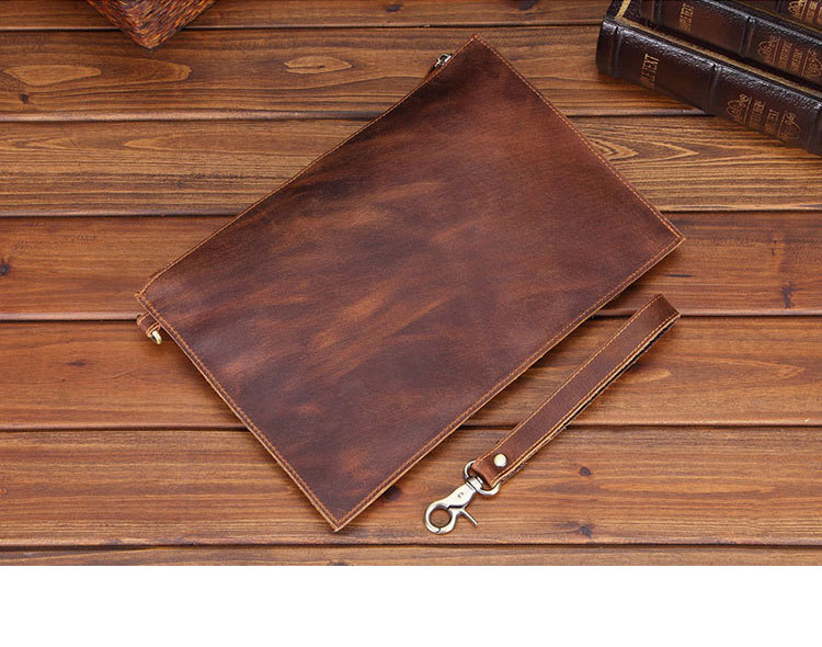 Whatna 天 然 牛革 セカンドバッグ メンズ クラッチ バッグ ファイルバッグ 封筒袋 A4 ipad10.5収納 本革 結婚式 披露宴 バッグ カジュアルフォーマル ビジネス 冠婚葬祭 バッグ 男性用 紳士用 ブラウン SN005-4