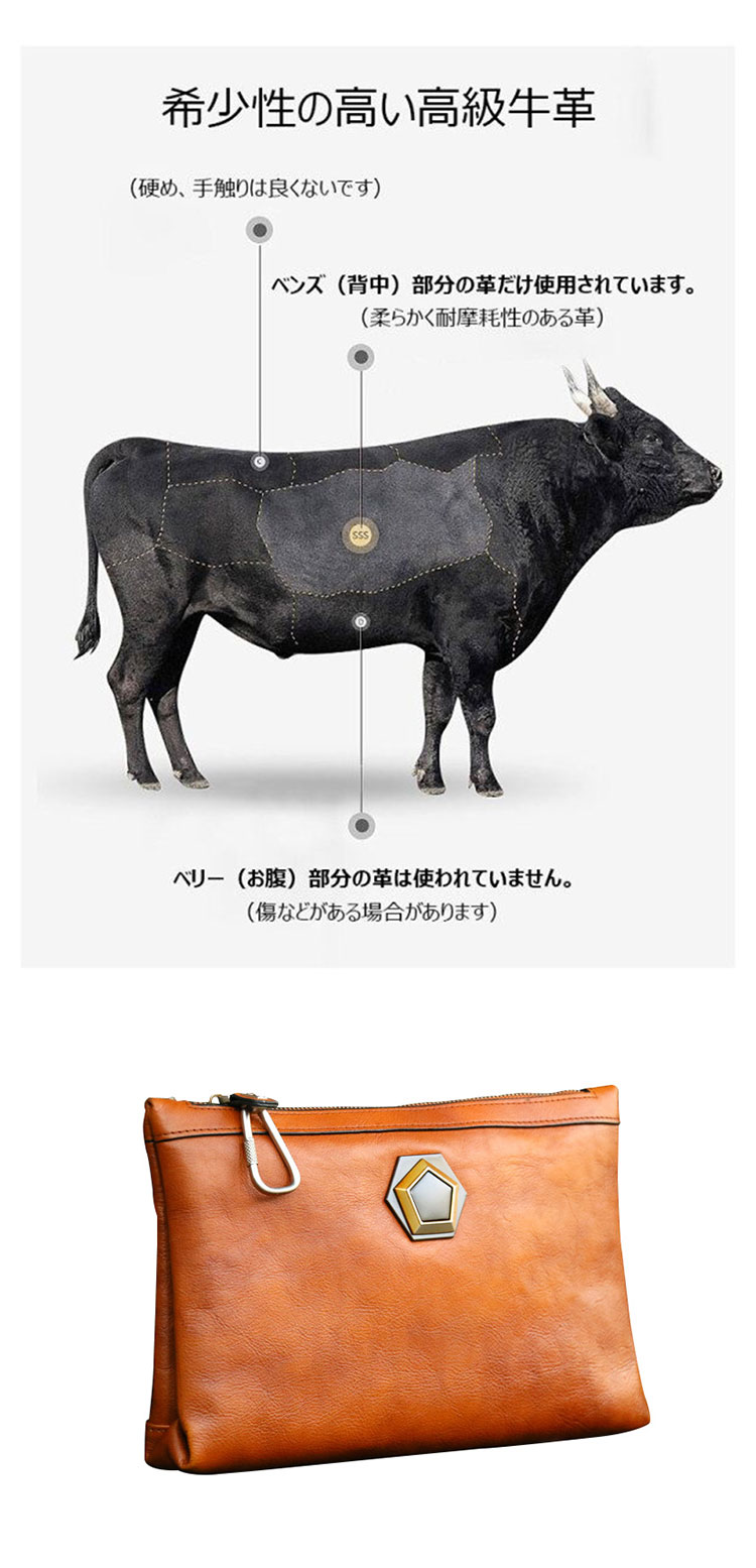 Whatna アンティーク風合い鞣し天然牛革 セカンドバッグ メンズ クラッチ バッグ ipad10.5収納 本革 結婚式 披露宴 バッグ カジュアルフォーマル ビジネス 冠婚葬祭 バッグ 男性用 紳士用 ブラウン 黒 DNS31518-7