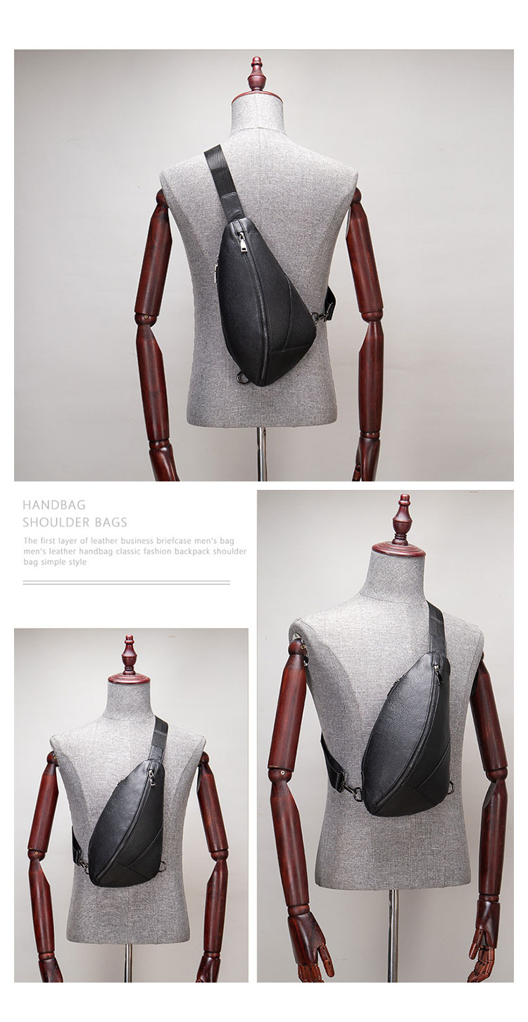 Whatna 牛革 斜めがけ ボディバッグ ワンショルダー メンズ 本 革 厚手  レザー黒い 8028-7