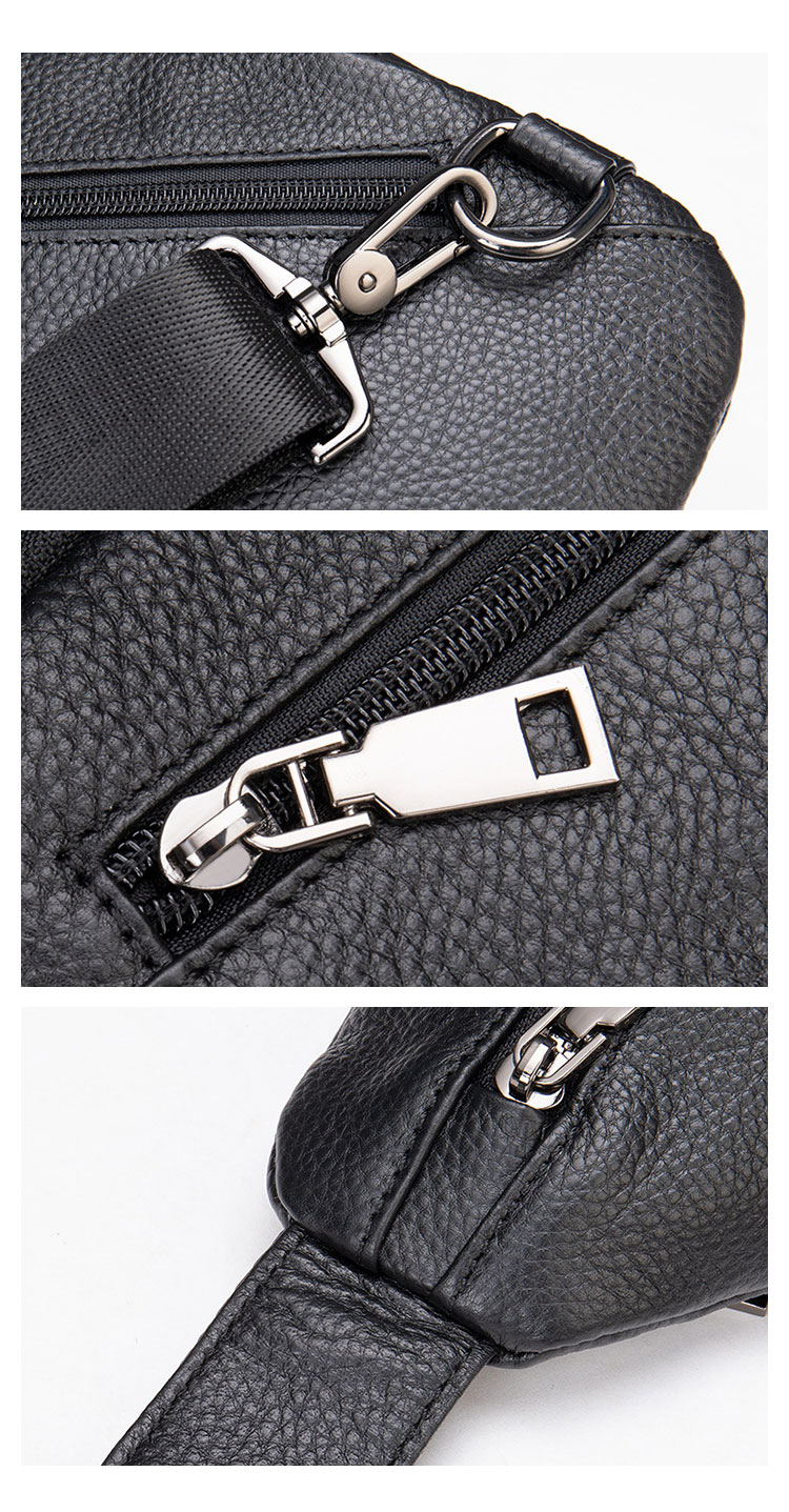 Whatna 牛革 斜めがけ ボディバッグ ワンショルダー メンズ 本 革 厚手  レザー黒い 8028-6