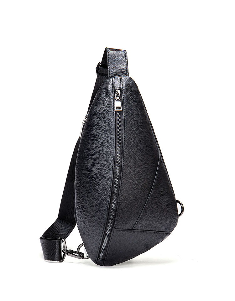 Whatna 牛革 斜めがけ ボディバッグ ワンショルダー メンズ 本 革 厚手  レザー黒い 8028-1