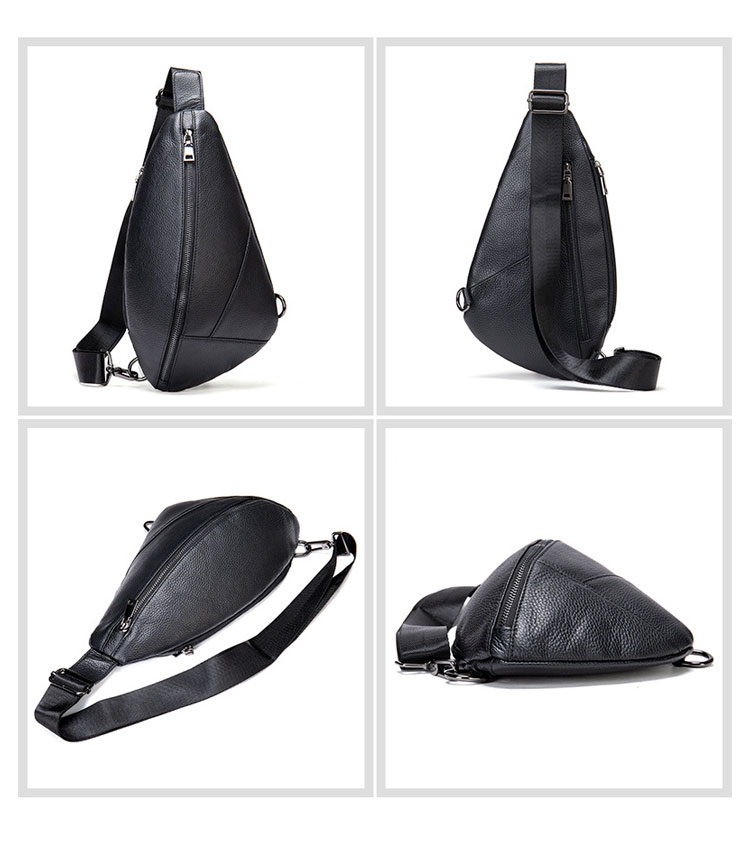 Whatna 牛革 斜めがけ ボディバッグ ワンショルダー メンズ 本 革 厚手  レザー黒い 8028-2