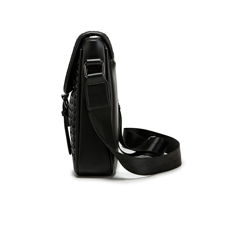 Whatna 手作り編み込み 革 ショルダーバッグ メンズ メッセンジャーバッグ 縦型 B5 10.5インチipad収納可 本 革 厚手 レザー ビジネスバッグ 小さい 斜めがけ バッグ 男性用 紳士用 黒 （A-1）-2