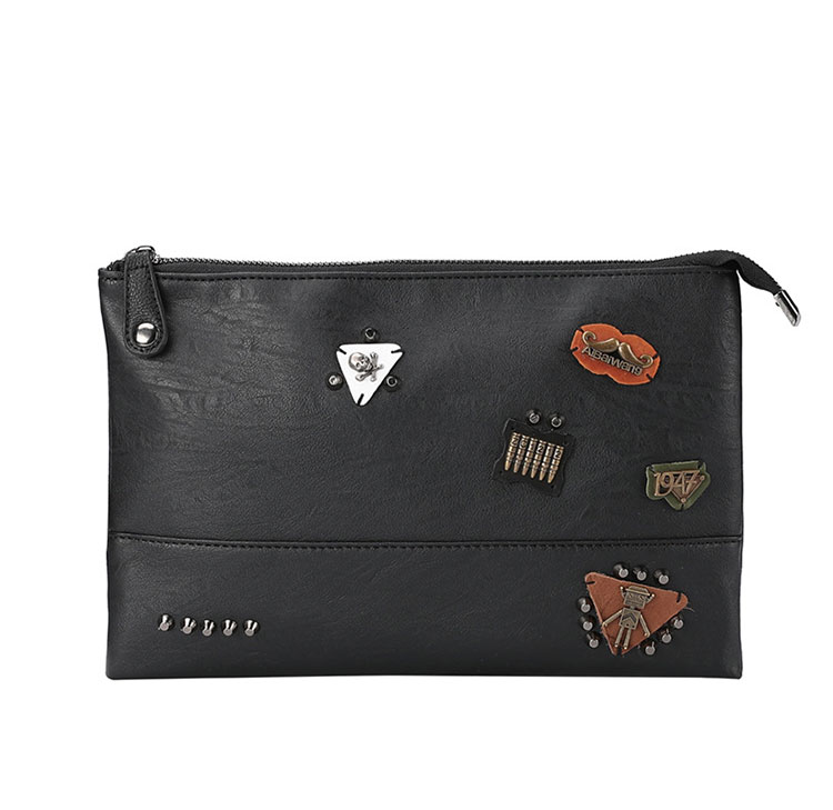 Whatna 2way 革セカンド バッグ メンズ ショルダーバック [クラッチ 肩掛け 結婚式 バッグ] ファイルバッグ ipad 10.5 A4 収納可 大さめ 手持ちバッグ ビジネス カジュアル フォーマル 冠婚葬祭 紳士用 男性用 黒（8764）-1