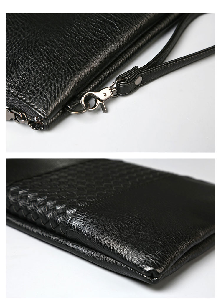 Whatna 2way 革セカンド バッグ メンズ ショルダーバック [クラッチ 肩掛け 結婚式 バッグ] ファイルバッグ ipad 13.3 A4 収納可 大さめ 手持ちバッグ ビジネス カジュアル フォーマル 冠婚葬祭 紳士用 男性用 黒 青 グレー（8654）-6