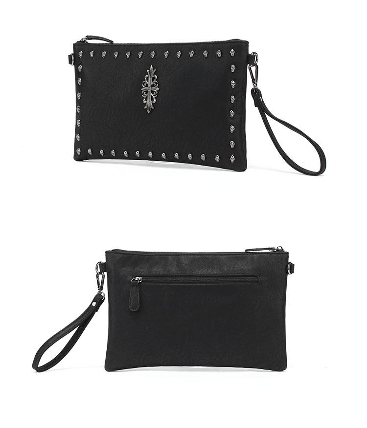 Whatna 2way 革セカンド バッグ メンズ ショルダーバック [クラッチ 肩掛け 結婚式 バッグ] ファイルバッグ ipad 10.5 A4 収納可 大さめ 手持ちバッグ ビジネス カジュアル フォーマル 冠婚葬祭 紳士用 男性用 黒（8875）-2