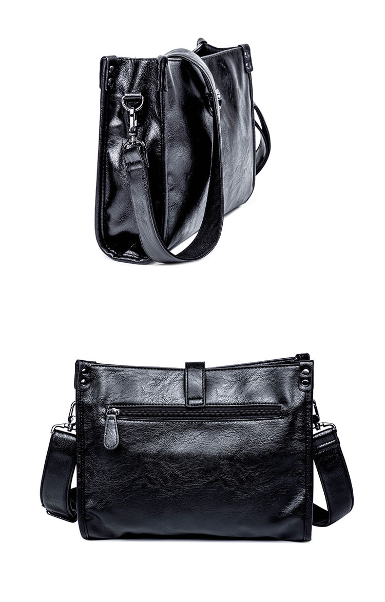 Whatna 2way 革セカンド バッグ メンズ ショルダーバック [クラッチ 肩掛け 結婚式 バッグ] ファイルバッグ ipad 13.3 A4 収納可 大さめ 手持ちバッグ ビジネス カジュアル フォーマル 冠婚葬祭 紳士用 男性用 黒（9800）-2