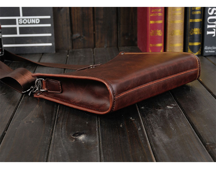 Whatna 2way 革セカンド バッグ メンズ ショルダーバック [クラッチ 肩掛け 結婚式 バッグ] ファイルバッグB5 ipad 10.5収納可 大さめ 手持ちバッグ ビジネス カジュアル フォーマル 冠婚葬祭 紳士用 男性用 ブラウン（8112）-3