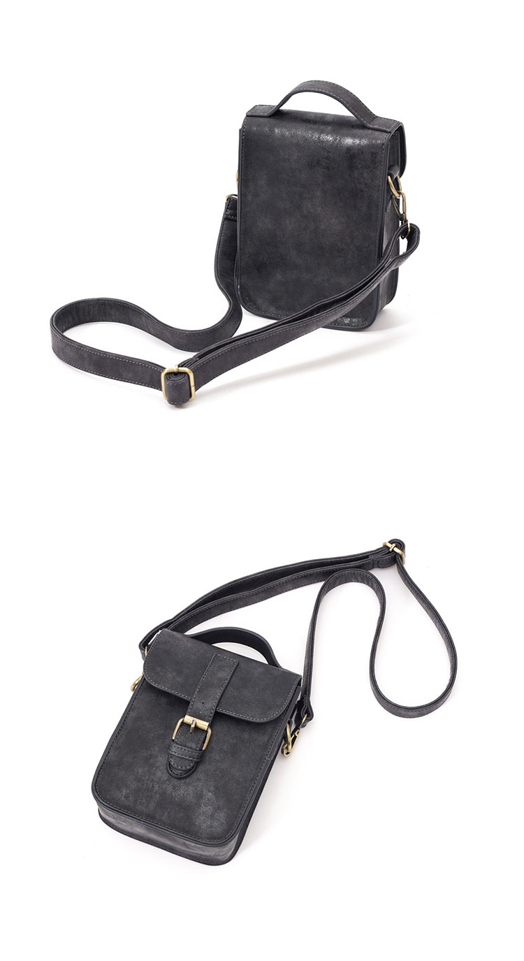 Whatna ミニショルダーバッグ メンズ 2way 斜め掛け 手提げ 厚手 皮革 レザー 縦型 小さめ メッセンジャーバッグ 通学 通勤バッグ 軽量 実用 自転車かばん プレゼント男性 黒 ブラウン（YH3353）-2