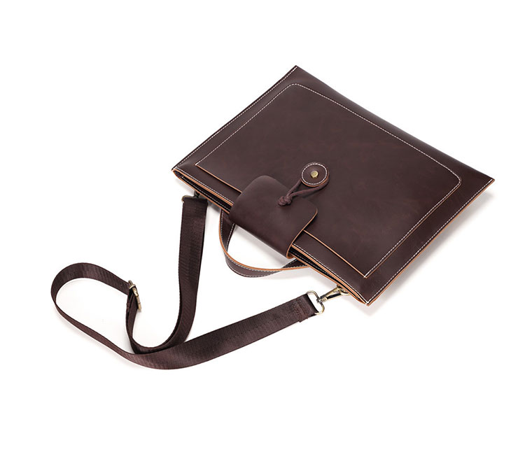 Whatna 2way 革セカンド バッグ メンズ ショルダーバック [クラッチ 肩掛け 結婚式 バッグ] ファイルバッグ ipad 13.3 A4 収納可 大さめ 手持ちバッグ ビジネス カジュアル フォーマル 冠婚葬祭 紳士用 男性用ブラウン（YH3258）-2