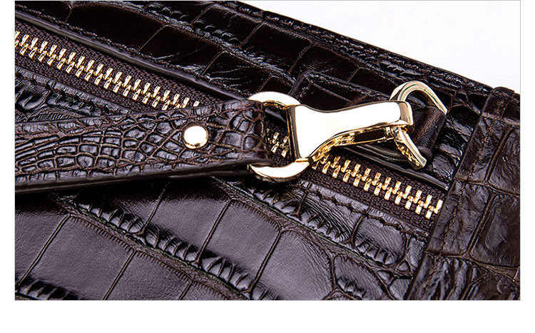 Whatna クロコダイル型押し天然 牛革 セカンドバッグ メンズ バッグ クラッチ バッグ 小さい カード8枚収納可 厚手 本 革 レザー 結婚式 バッグ フォーマル ビジネス 冠婚葬祭 バッグ 男性用 紳士用 （9899）-8
