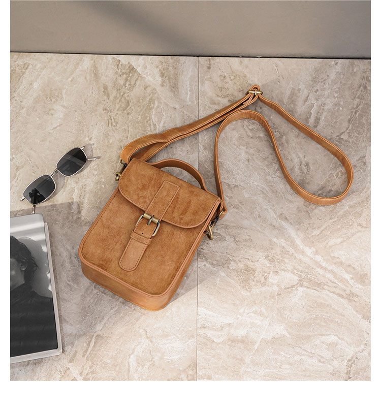 Whatna ミニショルダーバッグ メンズ 2way 斜め掛け 手提げ 厚手 皮革 レザー 縦型 小さめ メッセンジャーバッグ 通学 通勤バッグ 軽量 実用 自転車かばん プレゼント男性 黒 ブラウン（YH3353）-9