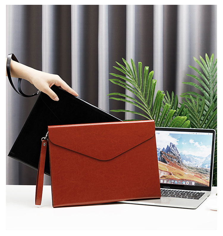 Whatna ブリーフケースA4 大きめセカン ドバッグ メンズ レディース バッグ 手持ち 2WAY ハンドストラップ付13.3インチ ipad Air 収納可 ビジネス封筒袋 資料ケース ct-03-2