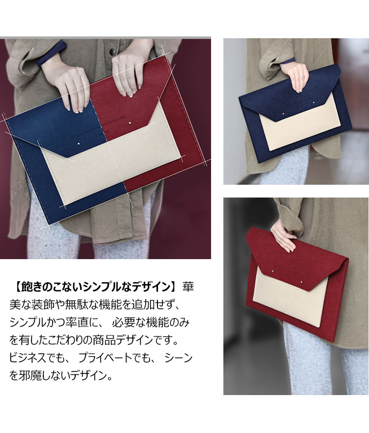 Whatna ブリーフケースA4 大きめセカン ドバッグ メンズ レディース バッグ 手持ち ペンホルダー付15.6インチ ipadpro 収納可 ビジネス封筒袋 資料ケース ct-01-5