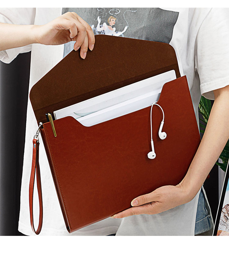 Whatna ブリーフケースA4 大きめセカン ドバッグ メンズ レディース バッグ 手持ち 2WAY ハンドストラップ付13.3インチ ipad Air 収納可 ビジネス封筒袋 資料ケース ct-03-9