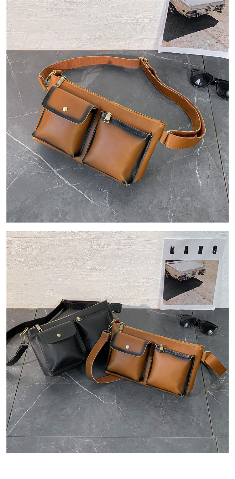 Whatna 3way 革 ボディバッグ・ワンショルダーバッグ メンズ ウエストポーチ 本 革 厚手レザー 斜め掛けバッグ スポーツバッグ 自転車 カジュアル 遠足 旅行 通勤 通学 ブラウン 黒（YH3256）-7