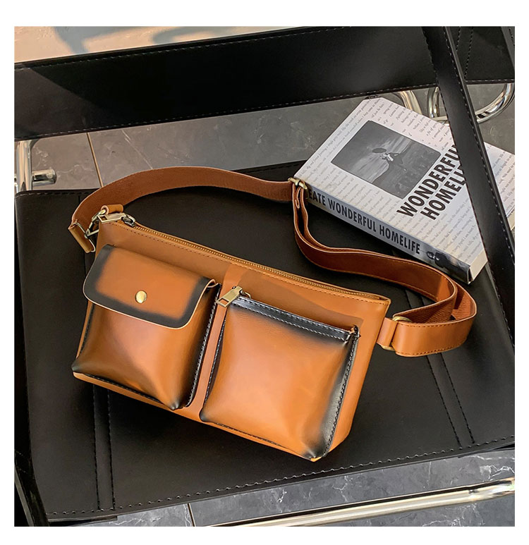 Whatna 3way 革 ボディバッグ・ワンショルダーバッグ メンズ ウエストポーチ 本 革 厚手レザー 斜め掛けバッグ スポーツバッグ 自転車 カジュアル 遠足 旅行 通勤 通学 ブラウン 黒（YH3256）-6