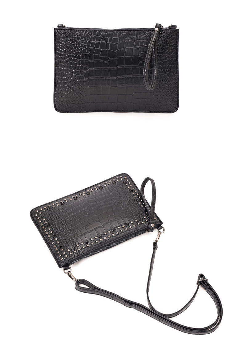 Whatna 2way 革 カッコいい セカンド バッグ メンズ バッグ [クラッチ ショルダー 肩掛け 結婚式 バッグ] B5 ipad10.5収納可 手持ちバッグ ビジネス カジュアル フォーマル 冠婚葬祭 紳士用 男性用 黒（YH3265）-2