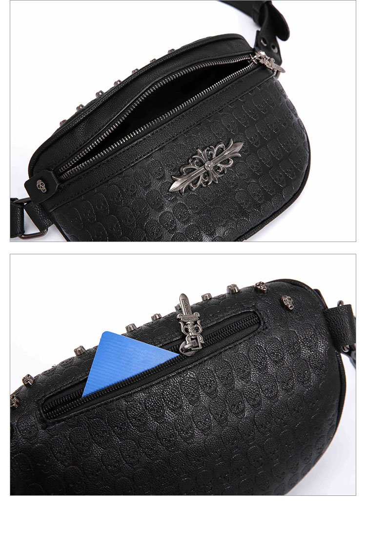 Whatna ミニショルダーバッグ メンズ ポシェット ショルダーミニポーチ 革 軽量 小型 小さめメッセンジャーバッグ斜め掛け 軽量 実用 自転車 かばん男性用 黒 (YH2017)-4