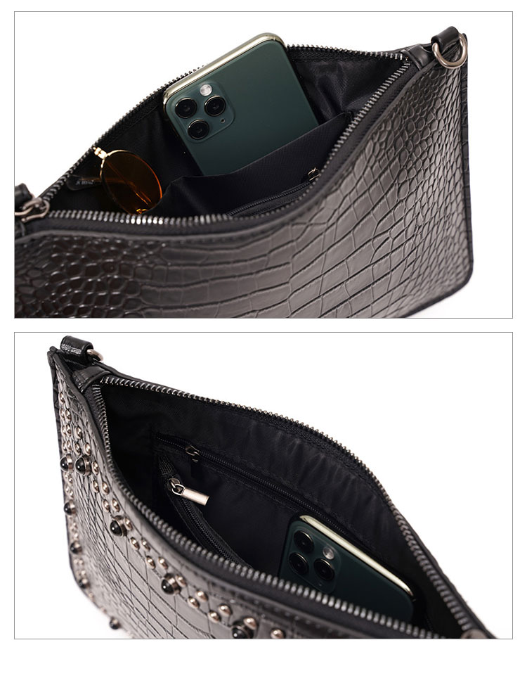 Whatna 2way 革 カッコいい セカンド バッグ メンズ バッグ [クラッチ ショルダー 肩掛け 結婚式 バッグ] B5 ipad10.5収納可 手持ちバッグ ビジネス カジュアル フォーマル 冠婚葬祭 紳士用 男性用 黒（YH3265）-5