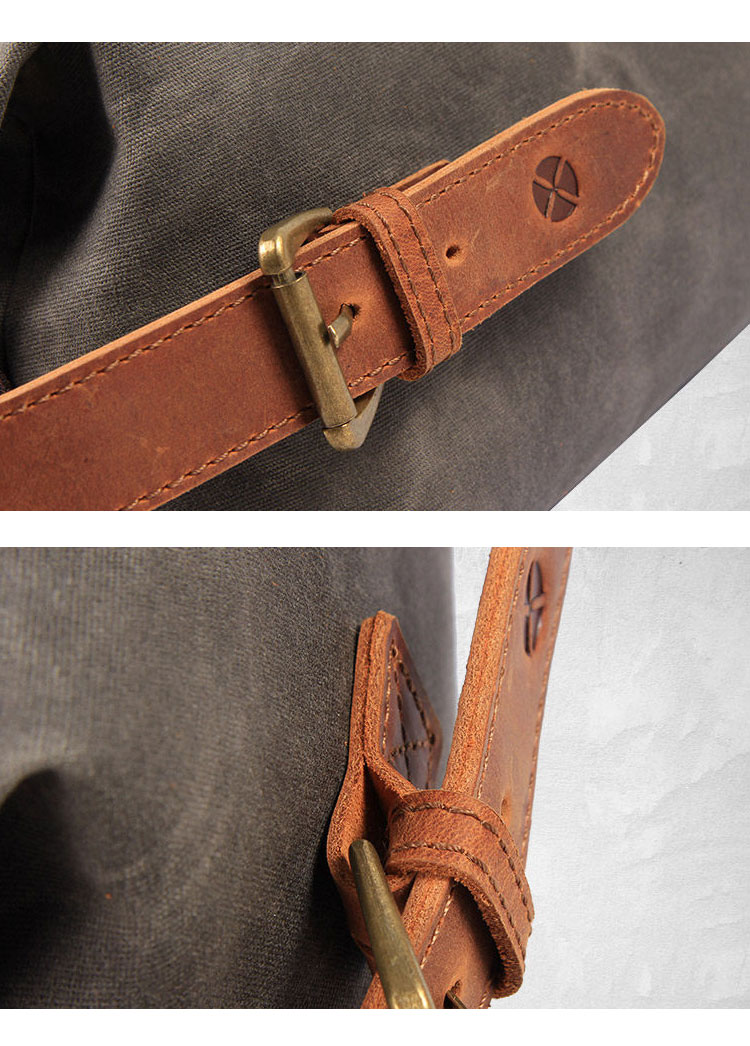 Whatna 厚手帆布x天然牛革  ミニセカンドバッグ メンズ クラッチ バッグ 小さい 化粧かば キャンバス x厚手本革 カジュアル フォーマル 冠婚葬祭 結婚式 バッグ 手持ち バッグ 小鞄 紳士用 男性用 ポーチ バッグ L171AT01-6