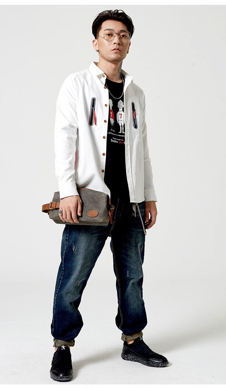 Whatna 厚手帆布x天然牛革  ミニセカンドバッグ メンズ クラッチ バッグ 小さい 化粧かば キャンバス x厚手本革 カジュアル フォーマル 冠婚葬祭 結婚式 バッグ 手持ち バッグ 小鞄 紳士用 男性用 ポーチ バッグ L171AT01-11