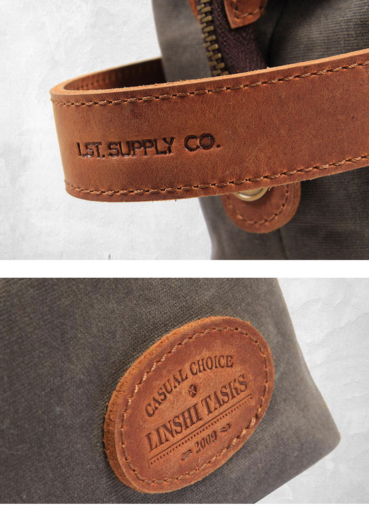 Whatna 厚手帆布x天然牛革  ミニセカンドバッグ メンズ クラッチ バッグ 小さい 化粧かば キャンバス x厚手本革 カジュアル フォーマル 冠婚葬祭 結婚式 バッグ 手持ち バッグ 小鞄 紳士用 男性用 ポーチ バッグ L171AT01-7