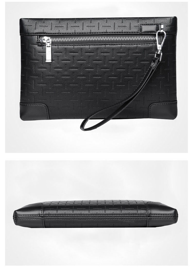 Whatna 2way革 セカンドバッグ メンズ クラッチ バッグ 9.7インチのipad収納可B5 6枚カード収納 小銭入 ビジネス カジュアル フォーマル 冠婚葬祭 結婚式 二次会 披露宴バッグ 紳士用 男性用 黑-3