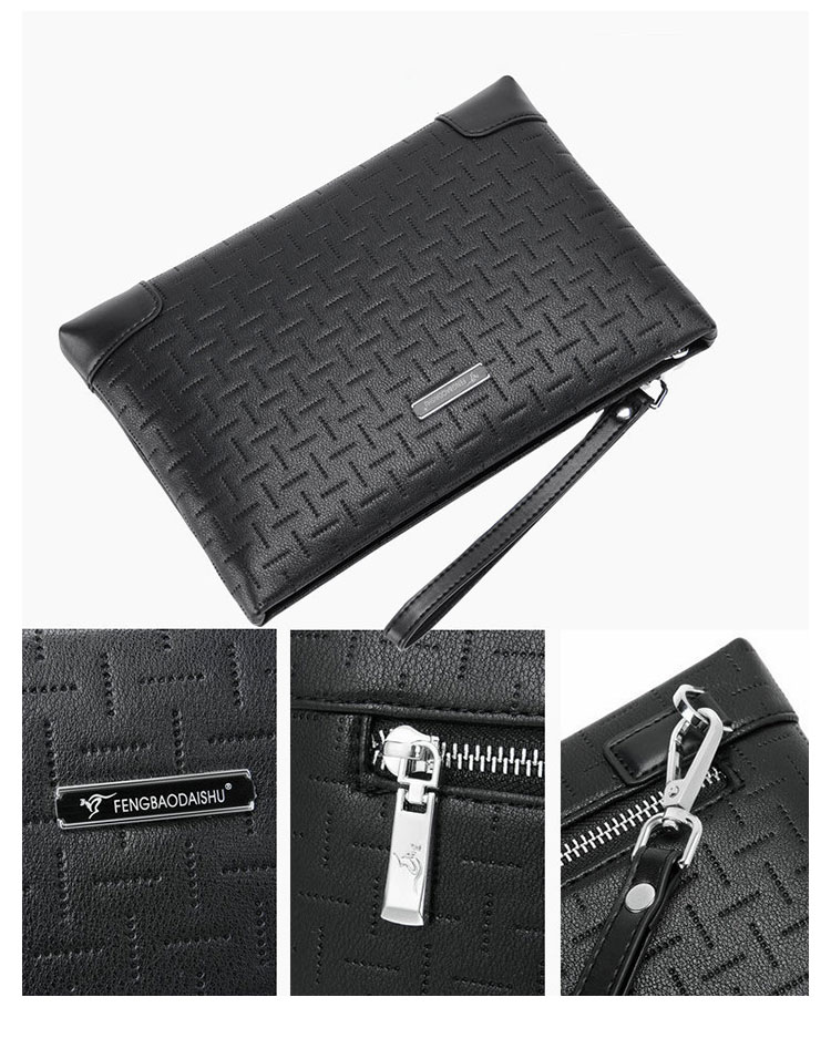 Whatna 2way革 セカンドバッグ メンズ クラッチ バッグ 9.7インチのipad収納可B5 6枚カード収納 小銭入 ビジネス カジュアル フォーマル 冠婚葬祭 結婚式 二次会 披露宴バッグ 紳士用 男性用 黑-6