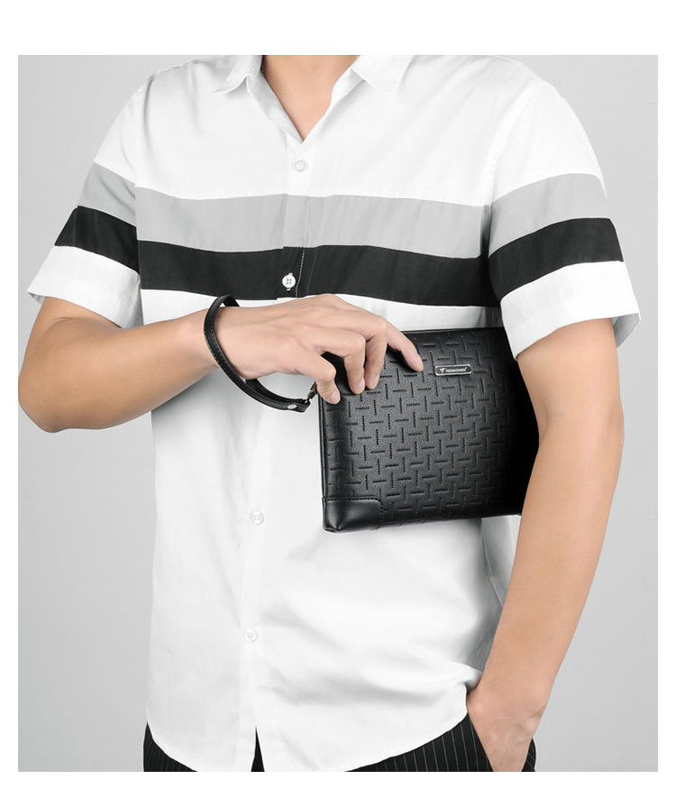 Whatna 2way革 セカンドバッグ メンズ クラッチ バッグ 9.7インチのipad収納可B5 6枚カード収納 小銭入 ビジネス カジュアル フォーマル 冠婚葬祭 結婚式 二次会 披露宴バッグ 紳士用 男性用 黑-8