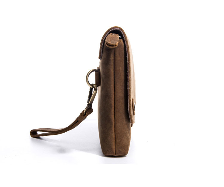 Whatna 2way 天然 牛革 ミニセカンドバッグ メンズ クラッチ バッグ小きめ 6枚カード本革収納可 防水 耐磨耗 結婚式 披露宴 バッグ カジュアルフォーマル ビジネス 冠婚葬祭 バッグ 男性用 紳士用 ブラウン711-17-2