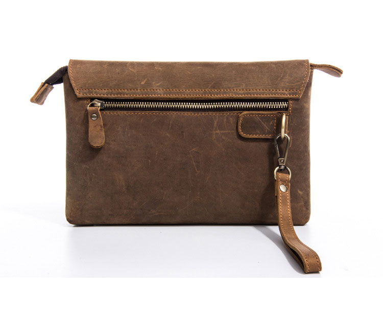 Whatna 2way 天然 牛革 ミニセカンドバッグ メンズ クラッチ バッグ小きめ 6枚カード本革収納可 防水 耐磨耗 結婚式 披露宴 バッグ カジュアルフォーマル ビジネス 冠婚葬祭 バッグ 男性用 紳士用 ブラウン711-17-3